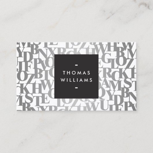 シルバー抽象芸術レターフォームII作家、ライター 名刺 (正面)