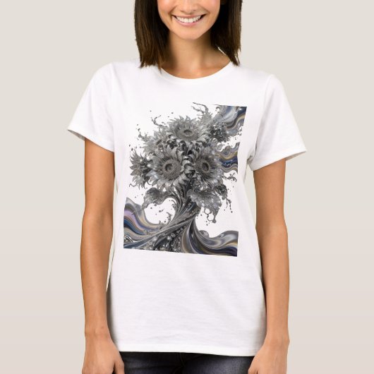 シルバー抽象芸術Tシャツ Tシャツ (正面)