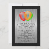 シルバー携帯電話 ティーンの誕生日パーティー招待状 招待状 (裏面)