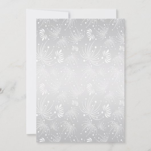 シルバー日が差すこと紫の宝石リボンひし形 招待状 (裏面)