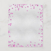 シルバー明るい赤紫色ハート予算結婚式招待状 (裏面)