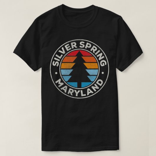シルバー春メリーランドMDヴィンテージグラフィックレトロ70 Tシャツ (デザイン正面)