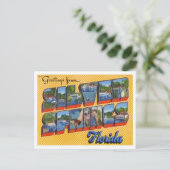 シルバー春、フロリダヴィンテージビッグ・レター ポストカード (スタンド正面)