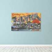 シルバー春,フロリダ – ラージレターのシーン2 キャンバスプリント (インサイチュ (ウッドフロア))