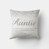 シルバー最高のグリッターエバーアンティ叔母の定義 クッション (裏面)