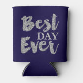 シルバー最高のグリッターデイエバー結婚式の引き出物 缶クーラー (正面)