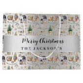 シルバー格言北欧ファームハウスクリスマス ラージペーパーバッグ (裏面)