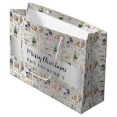 シルバー格言北欧ファームハウスクリスマス ラージペーパーバッグ (正面アングル)