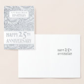 シルバー植物学結婚25周年実在 箔カード (ディスプレー)