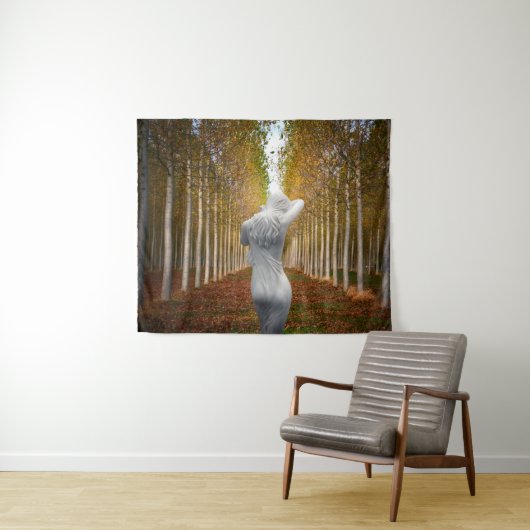 シルバー樺の木ウッドニンフ。 タペストリー (インサイチュ(横))