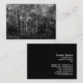 シルバー樺の木ツリーB&W、ミニフォト 名刺 (正面/裏面)