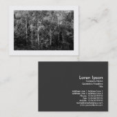 シルバー樺の木ツリーB&W、ミニフォト 名刺 (正面/裏面)