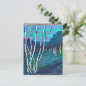 シルバー樺の木、人気があるTom Thomsonによるアートワーク ポストカード (スタンド正面)