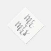 シルバー氏ミセス・カクテル・ナプキンス、フォイル・フォント スタンダードカクテルナプキン (角)