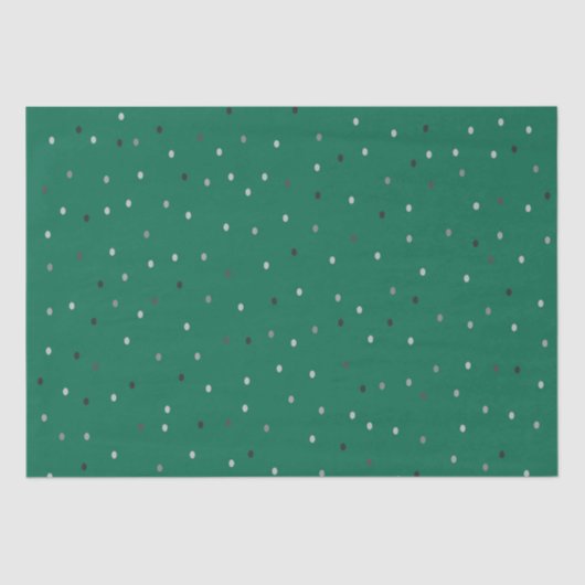 シルバー水玉模様オングリーン 薄葉紙 (正面)