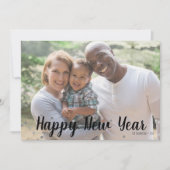 シルバー水玉模様ハッピーニューイヤーフォトカード シーズンカード (正面)