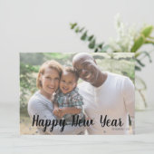 シルバー水玉模様ハッピーニューイヤーフォトカード シーズンカード (スタンド正面)