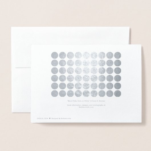 シルバー水玉模様ハッピーホリデーズスクリプト 箔カード (裏面封筒付き)