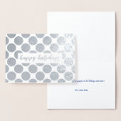 シルバー水玉模様ハッピーホリデーズスクリプト 箔カード (ディスプレー)