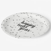 シルバー水玉模様パターン新年の紙プレート ペーパープレート (アングル)