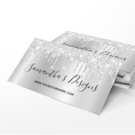 シルバー淡い色のグリッタードライグラデーションプオンラインストア 名刺