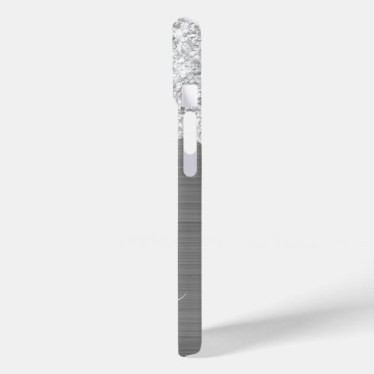 シルバー淡い色のグリッタードリップスグラムシグネチャー Case-Mate iPhoneケース (裏面 / 左)