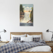 シルバー滝ズオンシルバークリーク,オレゴン州ビュー キャンバスプリント (インサイチュ (寝室))