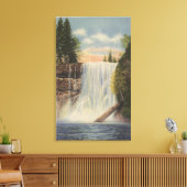 シルバー滝ズオンシルバークリーク,オレゴン州ビュー キャンバスプリント (インサイチュ (リビング))