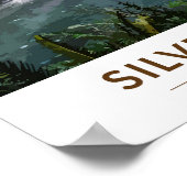 シルバー滝州パークオレゴン水カラーヴィンテージ ポスター (角)