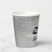シルバー滴下グリッターグラムアイズ紙カップ 紙コップ (右)