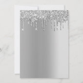 シルバー滴下グリッターブライダルパーティ提案カード 招待状 (裏面)