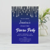 シルバー滴下最後にフリー離婚パーティーブルー 招待状 (スタンド正面)