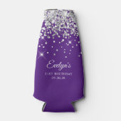 シルバー王室のグリッターパープル21歳の誕生日 ボトルクーラー (正面)