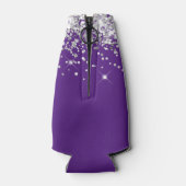 シルバー王室のグリッターパープル21歳の誕生日 ボトルクーラー (裏面)