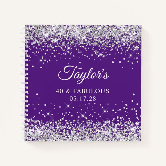 シルバー王室のグリッターパープル40 & Fabulous Guest ノートブック (正面)
