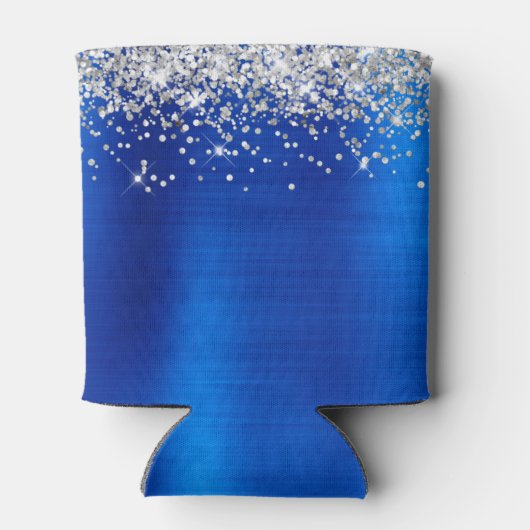 シルバー王室のグリッターブルーフォイル60誕生日 缶クーラー (裏面)