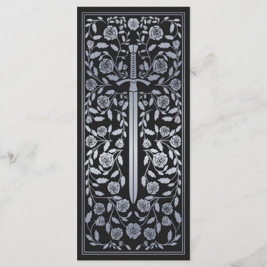 シルバー王室のブラック中世結婚剣 メニュー (裏面)