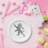 シルバー王室のライオン ペーパープレート (パーティー)