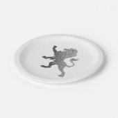 シルバー王室のライオン ペーパープレート (アングル)