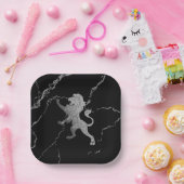 シルバー王室のライオン ペーパープレート (パーティー)