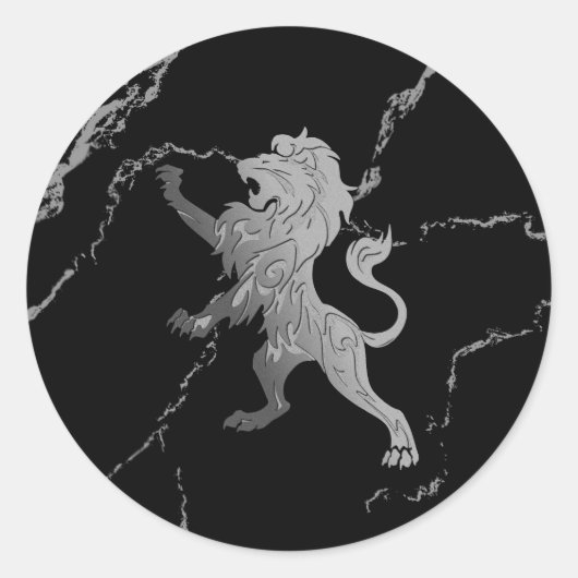 シルバー王室のライオン ラウンドシール (正面)