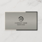 シルバー白黒の幾何学的 名刺 (正面)
