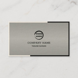 シルバー白黒の幾何学的 名刺