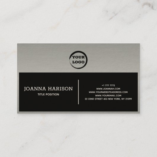 シルバー白黒の幾何学的 名刺 (裏面)