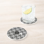 シルバー砂岩コースター千鳥格子の付きグレー コースター (側面)