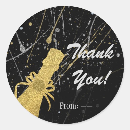 シルバー祝&金ゴールドシャンパンパーティーフェイスブックレット ラウンドシール (正面)