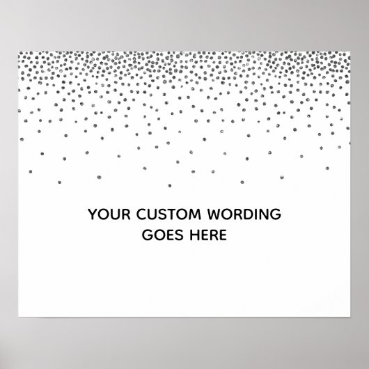 シルバー空白の紙吹雪DIYカスタムウェディングサイン ポスター (正面)