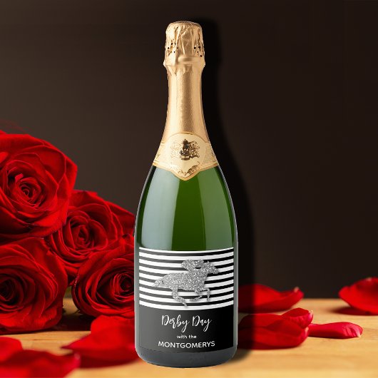 シルバー競走馬オン・ブラックストライプズ スパークリングワインラベル