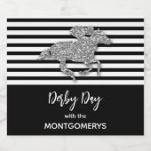 シルバー競走馬オン・ブラックストライプズ スパークリングワインラベル (シングルラベル)