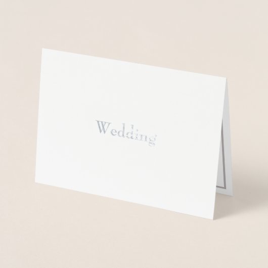 シルバー箔押しフォーマルな伝統的な結婚式の招待状 箔カード (正面)
